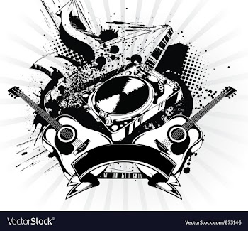 Music emblem vector image