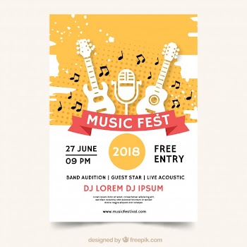 Music fest poster Free Vector