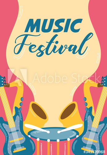 music fest poster with instruments