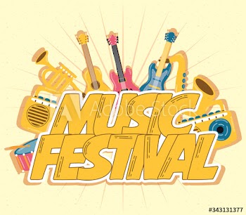 music fest poster with instruments