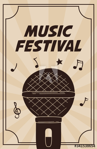 music fest poster with microphone