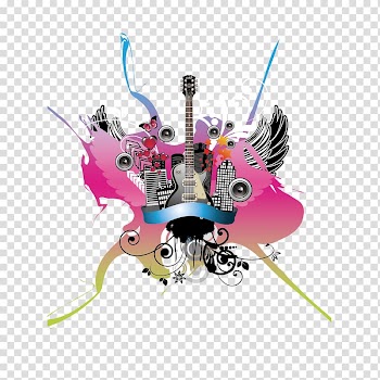 Music festival Guitar Illustration, Creative Creative Guitar transparent background PNG clipart