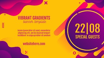 Music festival yellow banner template Free Psd