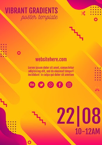 Music festival yellow poster template Free Psd