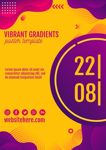Music festival yellow poster template Free Psd