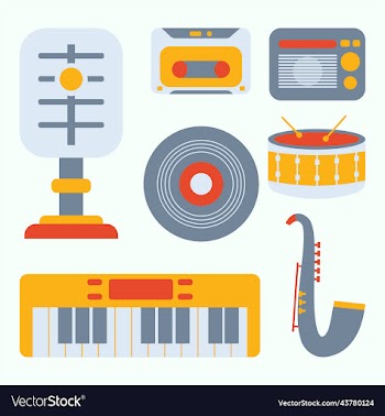 music instrument set art design
