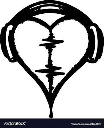 Music love heart vector image