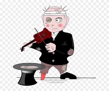 Music, People, Man, Cartoon, Money, Violin, Play - Poor People Png