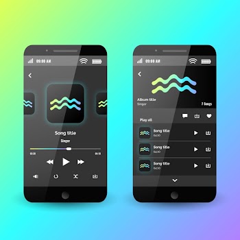 Music player app interface concept Free Vector