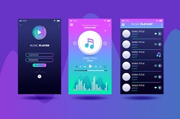 Music player app interface concept Free Vector