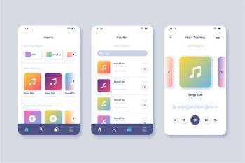 Music player app interface concept Free Vector