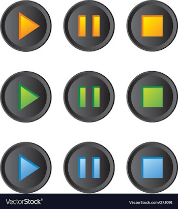 Music player buttons set vector image