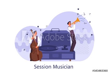 Music players performing concert with cello and trumpet