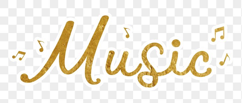 Music png word, gold glittery | Free PNG - rawpixel