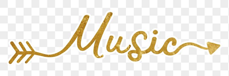 Music png word, gold glittery | Free PNG - rawpixel