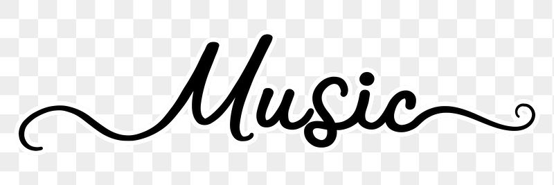 Music png word, minimal black | Free PNG - rawpixel