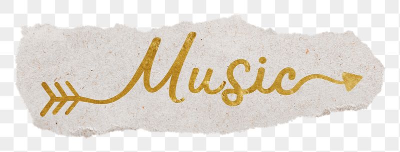 Music png word, ripped paper, | Free PNG - rawpixel