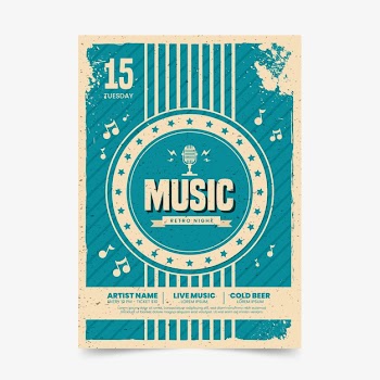 Music poster in retro style Free Vector