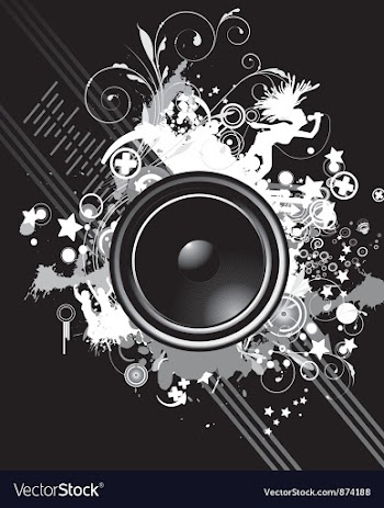 Music poster with speaker vector image