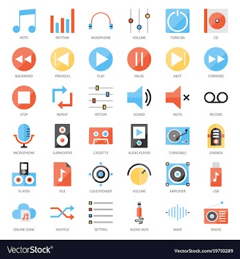 Music user interface vector image