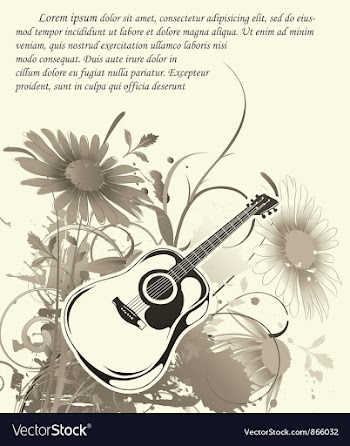 Music wallpaper with guitar vector image