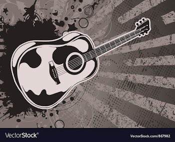 Music wallpaper with guitar vector image