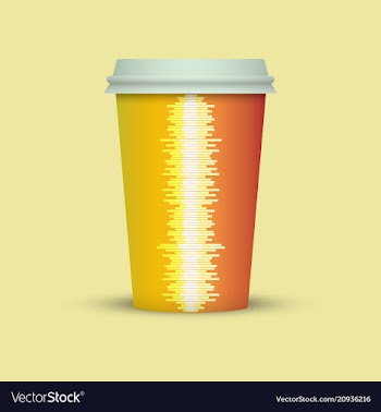 Music waves coffee cup vector image
