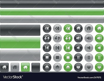 Music web buttons vector image