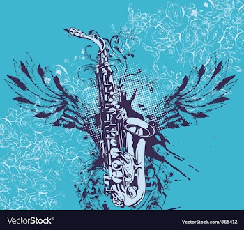 Music with saxophone vector image