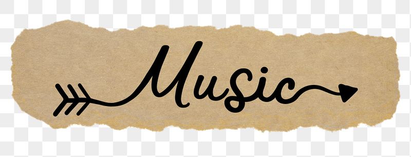 Music word png, ripped paper, | Free PNG - rawpixel