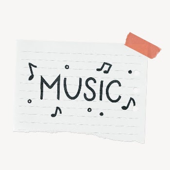 Music word sticker, ripped note | Free PSD - rawpixel