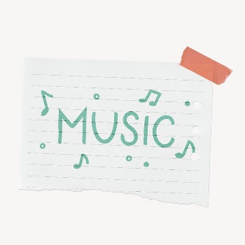Music word sticker, ripped note | Free PSD - rawpixel