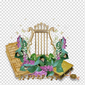 Musical instrument, Creative floral watercolor flowers pattern transparent background PNG clipart