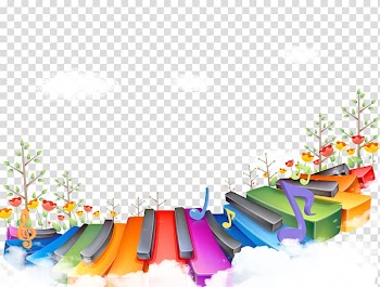 Musical keyboard Poster, Color keyboard transparent background PNG clipart