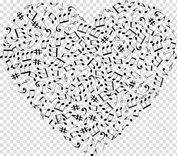Musical note Heart , music notes transparent background PNG clipart