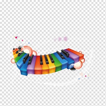 Musical note Piano Musician, Color cartoon piano transparent background PNG clipart