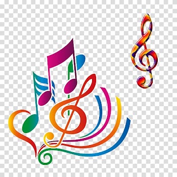 Musical note Wall decal Art, Color notes material transparent background PNG clipart
