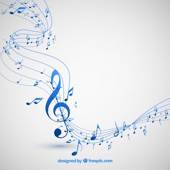 Musical notes background Free Vector