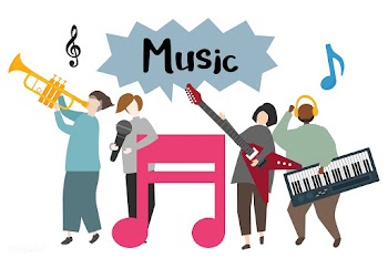 Musicians on stage playing music illustration | Free stock vector - 450063