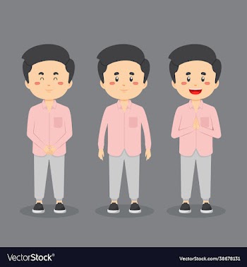 muslim casual character with various expression