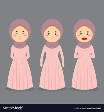 muslim casual character with various expression