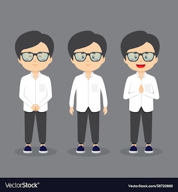 muslim casual character with various expression