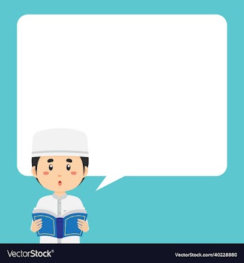 muslim character pray with text bubbles