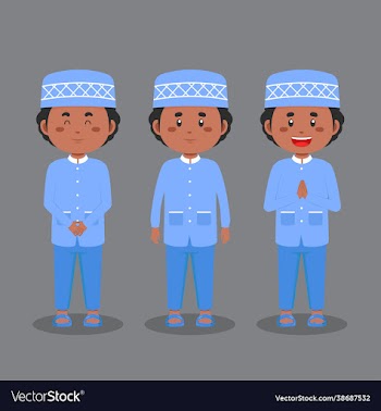 muslim character with various expression