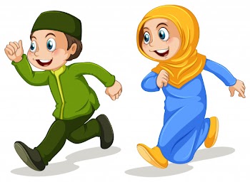 Muslim friends Free Vector