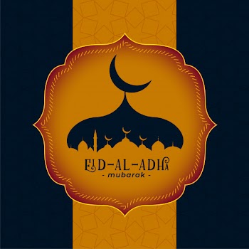 Muslim holiday eis al adha festival greeting Free Vector