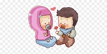 Muslim Infant Boy And Girl - Baby Muslimah Cartoon