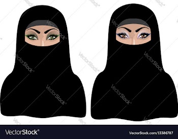 Muslim woman in black hijab vector image