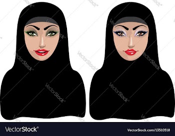 Muslim woman in black hijab vector image