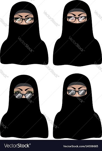 Muslim woman in black hijab vector image